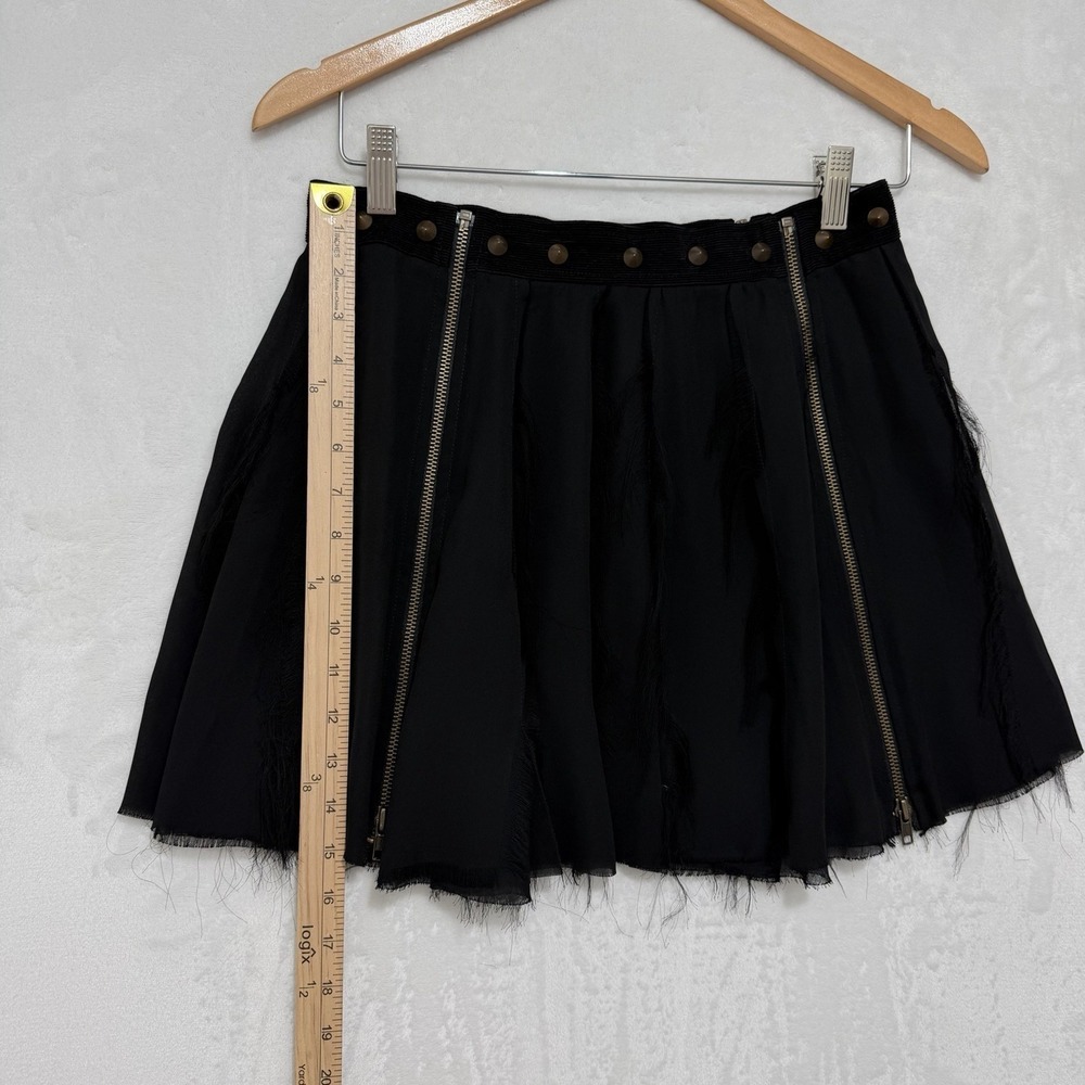 Rare Vtg Betsey Johnson Studded Zip Mini Skirt Sz 6 Indie Sleaze Y2K Grunge - Picture 4 of 10